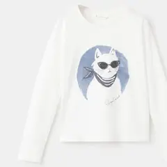 MANGO KIDS - Polera Manga Larga Estampada Niña