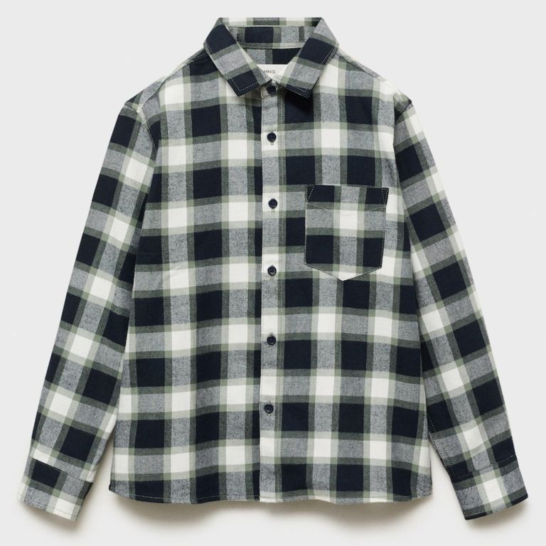 MANGO KIDS Camisa Algodón Cuadros Niño
