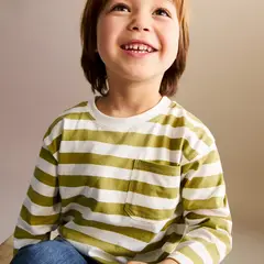 MANGO KIDS - Polera Rayas Bolsillo Bebé Niño