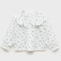 MANGO KIDS - Blusa Cuello Babydoll Bordada Unisex Bebé