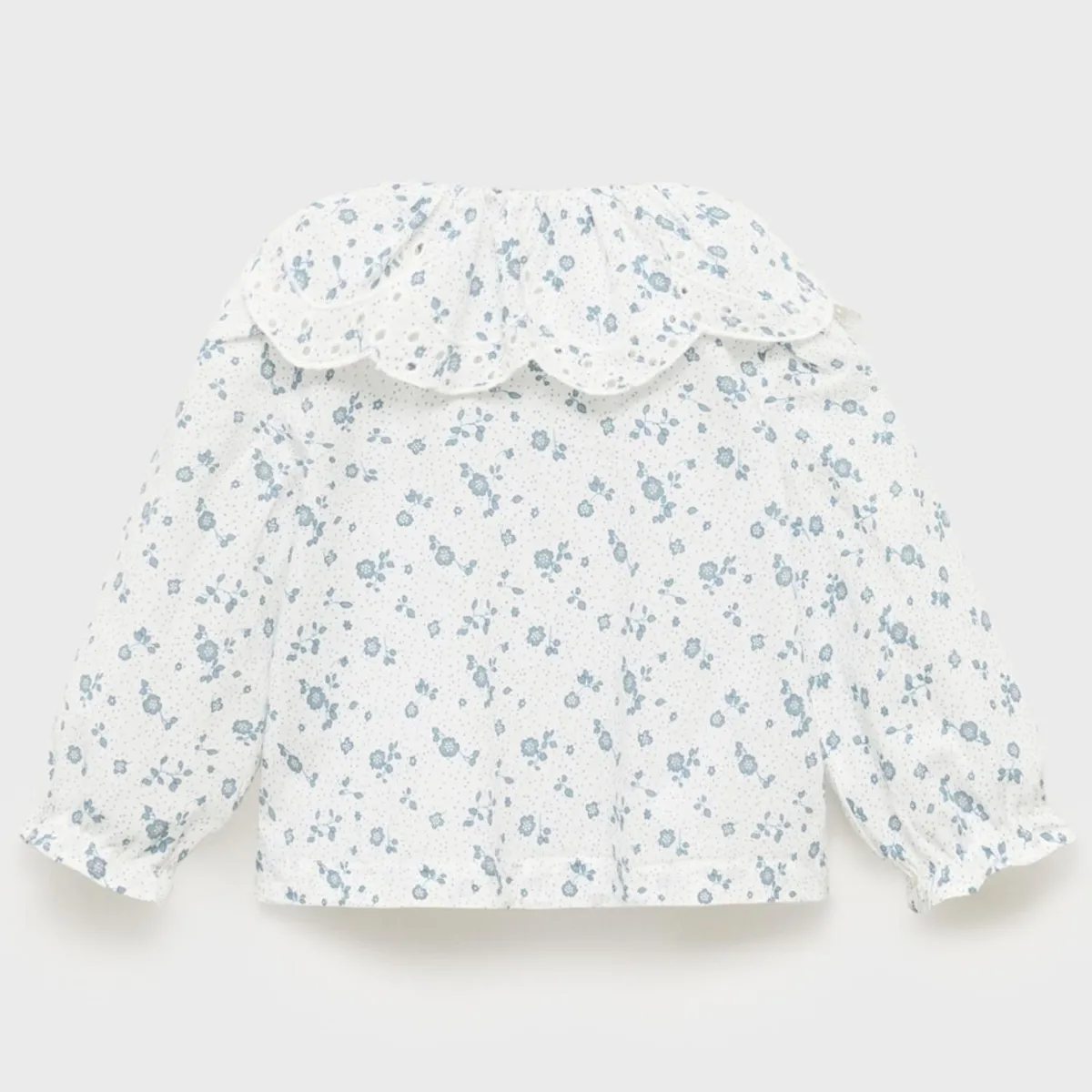 MANGO KIDS - Blusa Cuello Babydoll Bordada Unisex Bebé Mango Kids