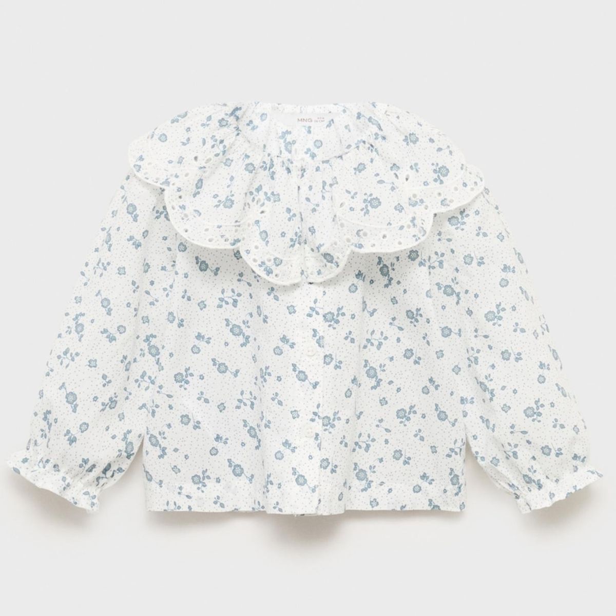 MANGO KIDS - Blusa Cuello Babydoll Bordada Unisex Bebé Mango Kids