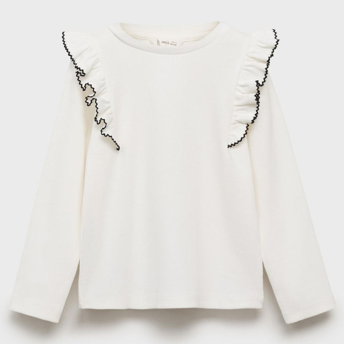 MANGO KIDS - Polera Canalé Volantes Bebé Niña Mango Kids