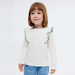 MANGO KIDS - Polera Canalé Volantes Bebé Niña