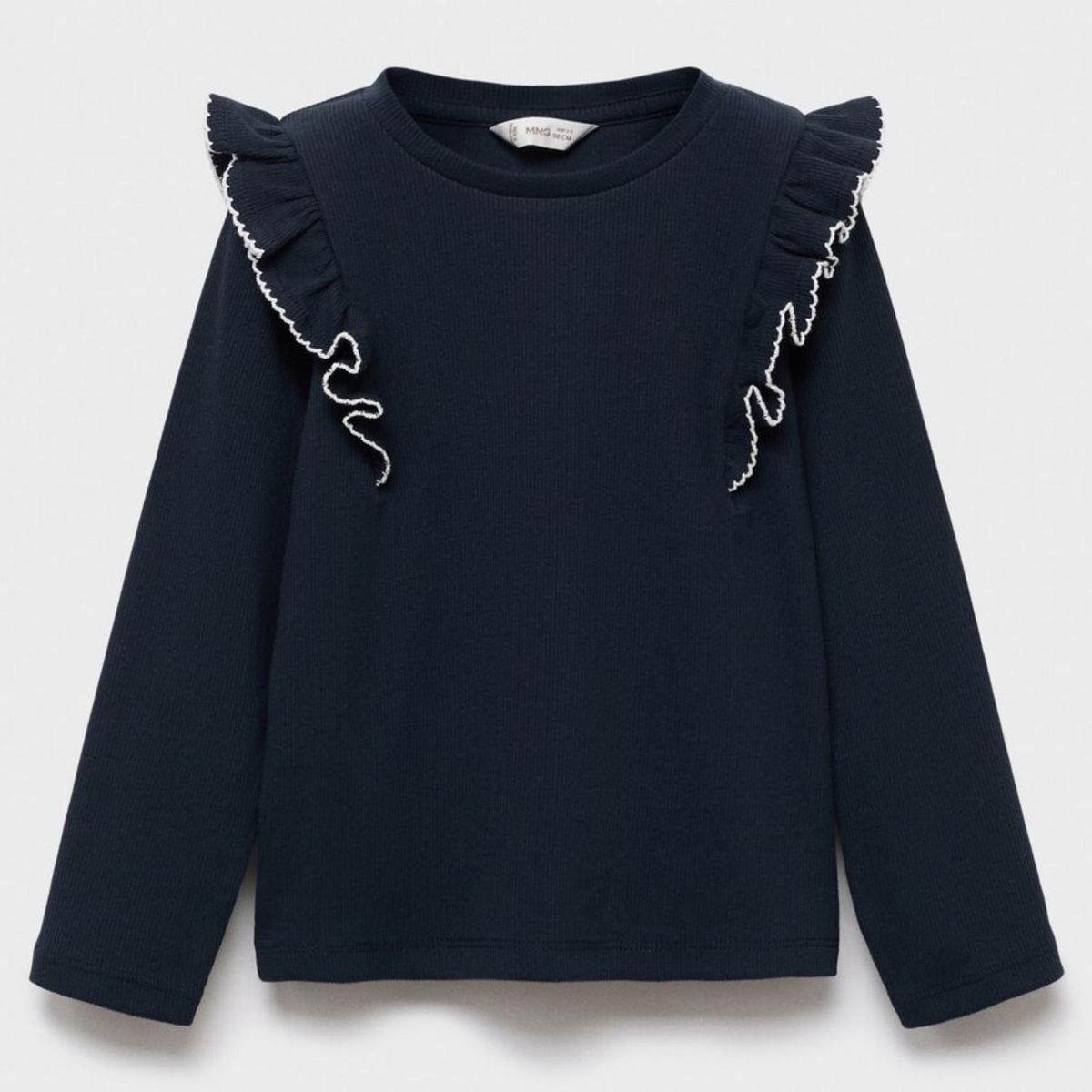 MANGO KIDS - Polera Canalé Volantes Bebé Niña Mango Kids