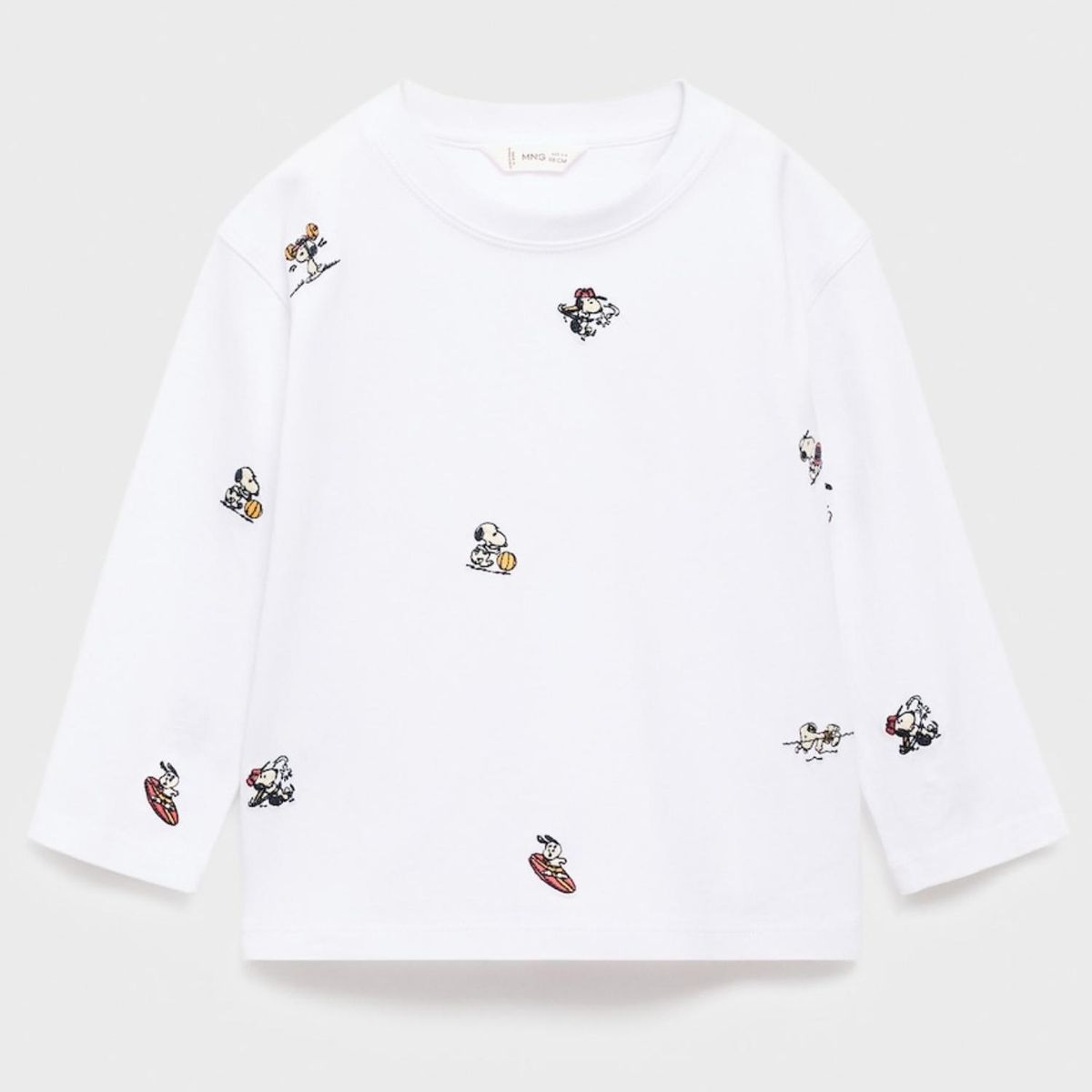 MANGO KIDS - Polera Bordados Snoopy Bebé Niño Mango Kids