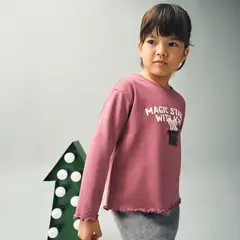 MANGO KIDS - Polera Textura Bordado Bebé Niña