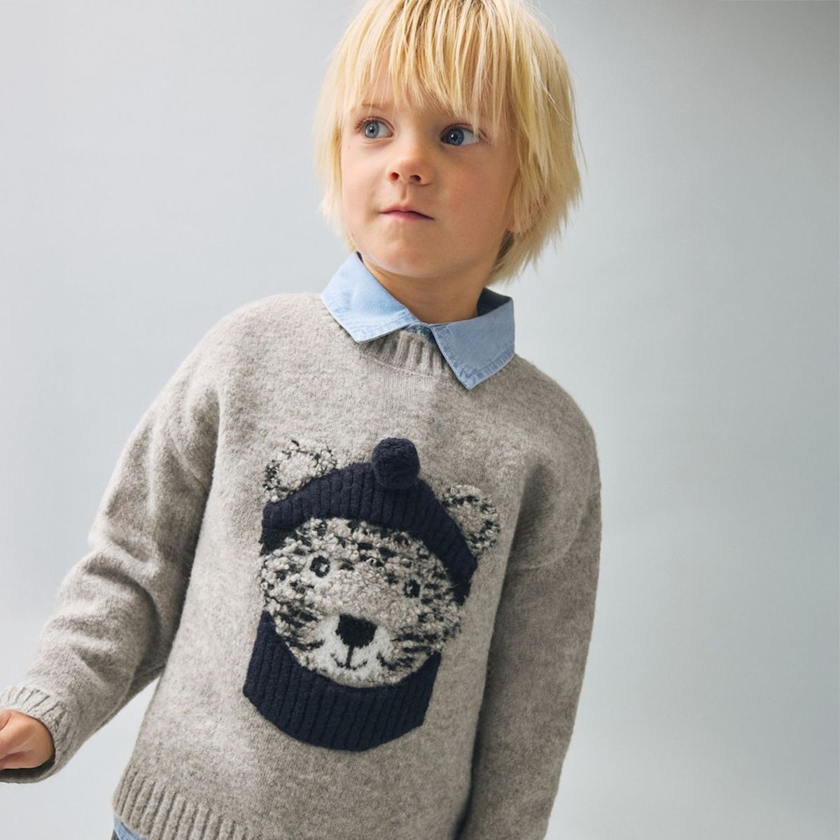 MANGO KIDS - Sweater Punto Oso Bebé Niño Mango Kids