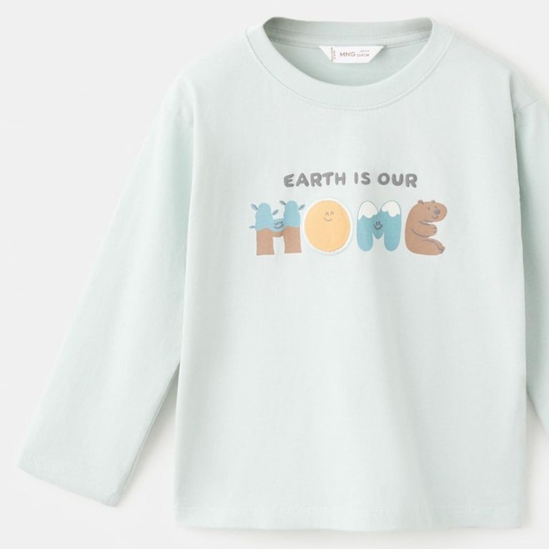 MANGO KIDS Polera Algodón Estampada Bebé Niño