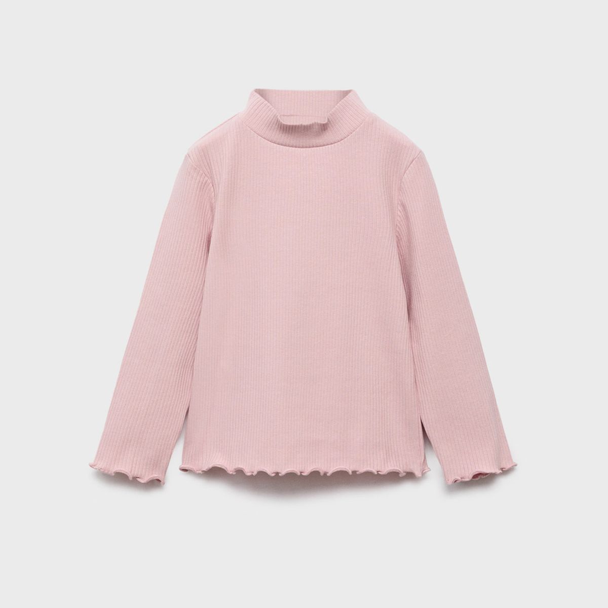 MANGO KIDS - Polera Canalé Cuello Alto Bebé Niña Mango Kids