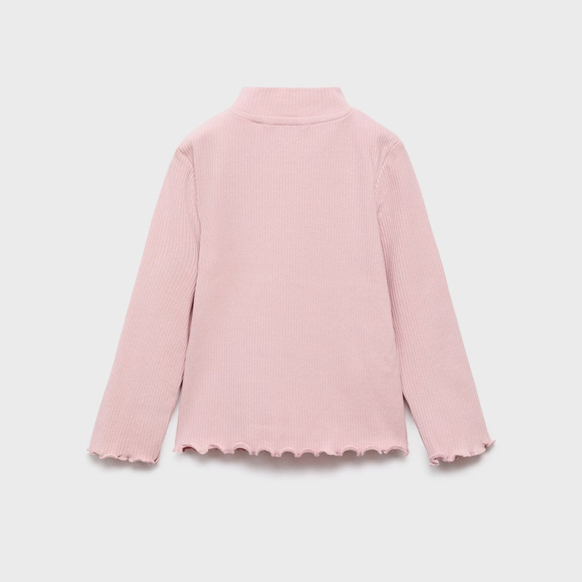 MANGO KIDS - Polera Canalé Cuello Alto Bebé Niña Mango Kids