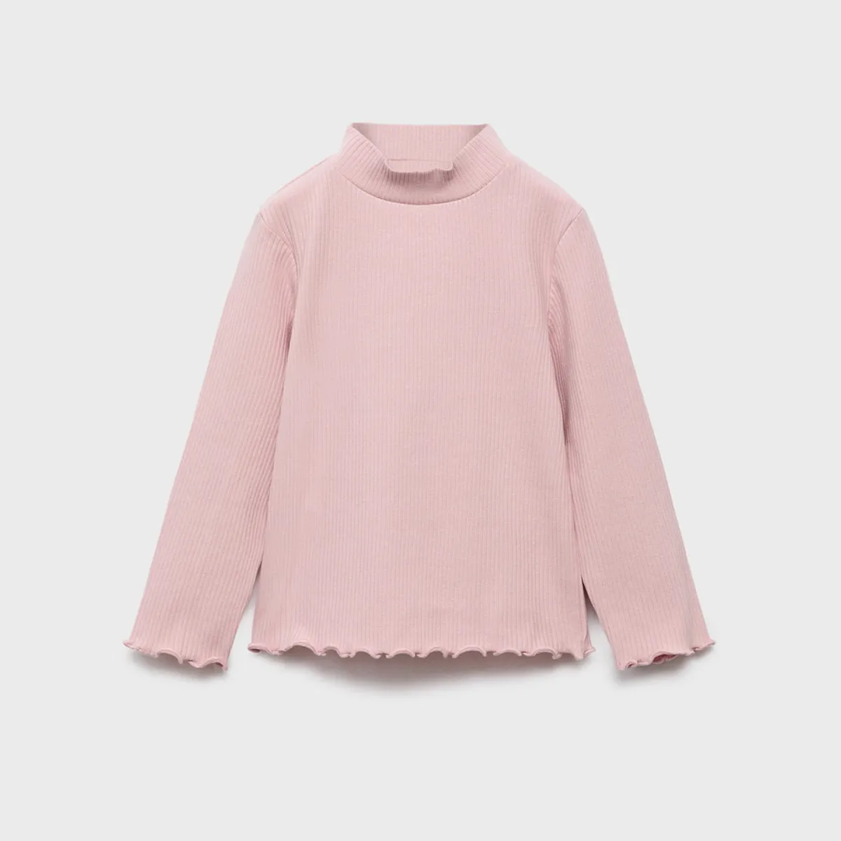 MANGO KIDS - Polera Canalé Cuello Alto Bebé Niña Mango Kids