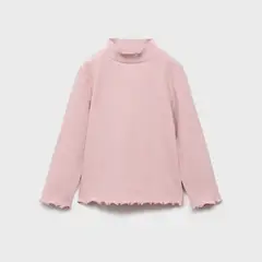 MANGO KIDS - Polera Canalé Cuello Alto Bebé Niña