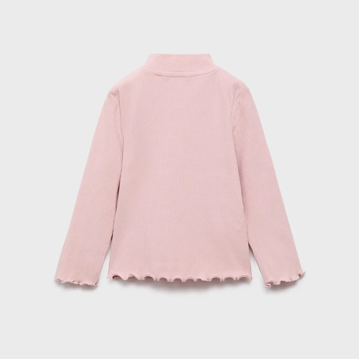 MANGO KIDS - Polera Canalé Cuello Alto Bebé Niña Mango Kids