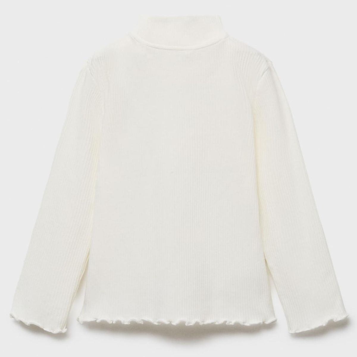 MANGO KIDS - Polera Canalé Cuello Alto Bebé Niña Mango Kids
