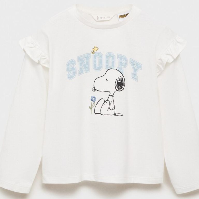 MANGO KIDS Polera Algodón Snoopy Bebé Niña