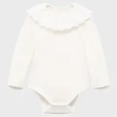 MANGO KIDS - Body Algodón Cuello Babydoll Unisex Bebé