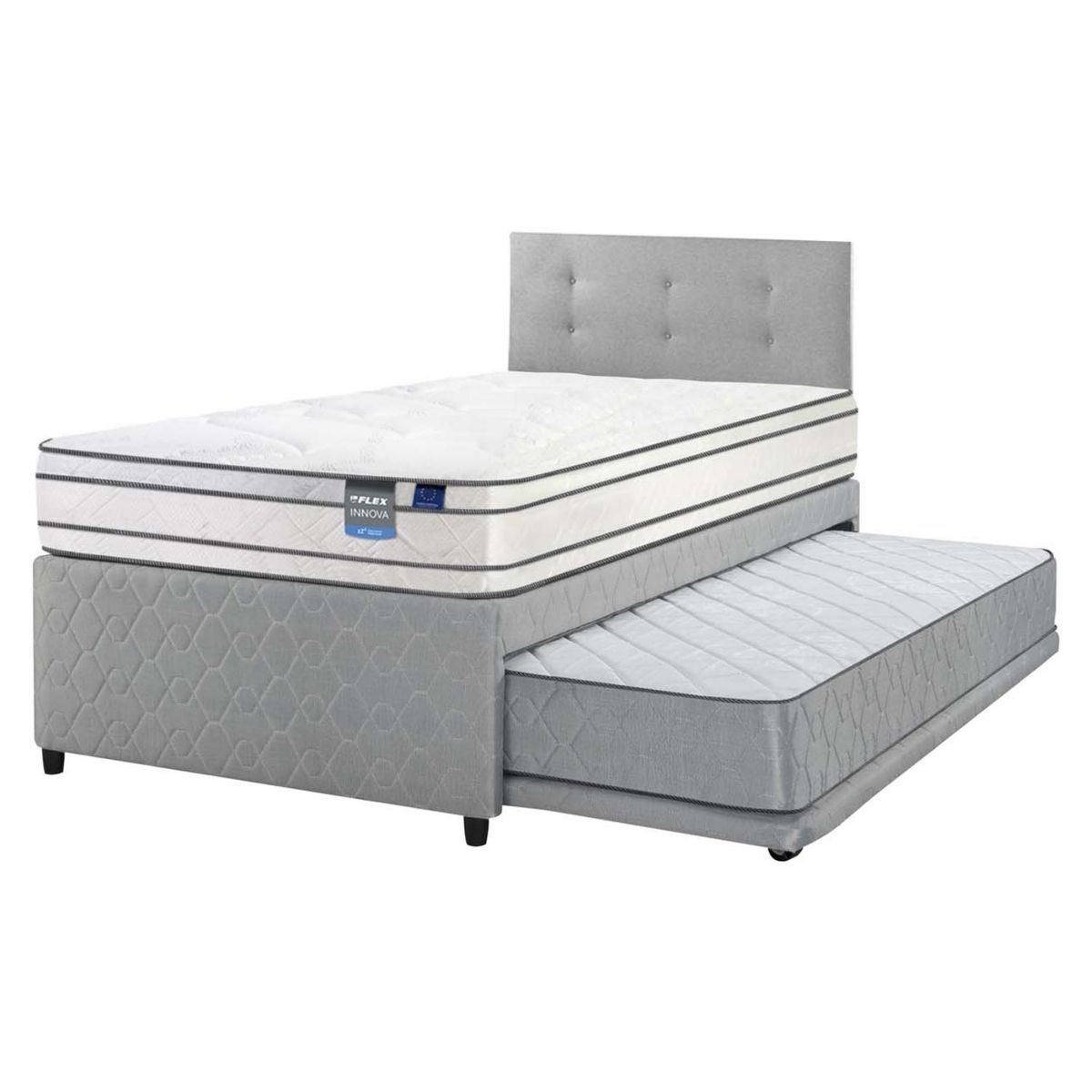 FLEX - Divan Innova Gris 1,5 Plazas Bx+Royal Gris Flex