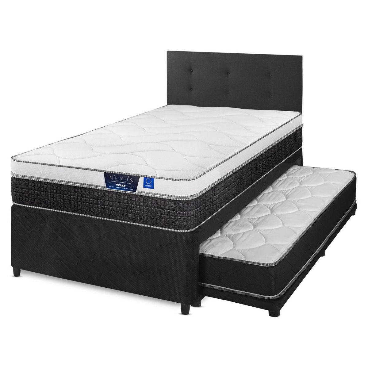 FLEX - Divan Nexus Negro 1,5 Plazas Bx+Royal Negro Flex