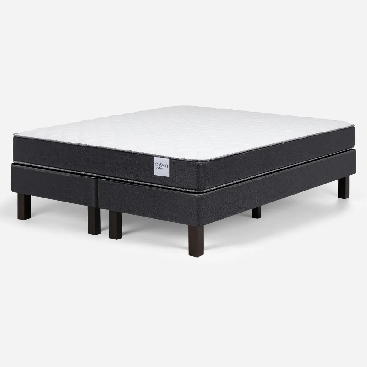 ROSEN - Cama Europea Wave 2 Plazas x 1.90 mt Base Dividida + Respaldo Rosen