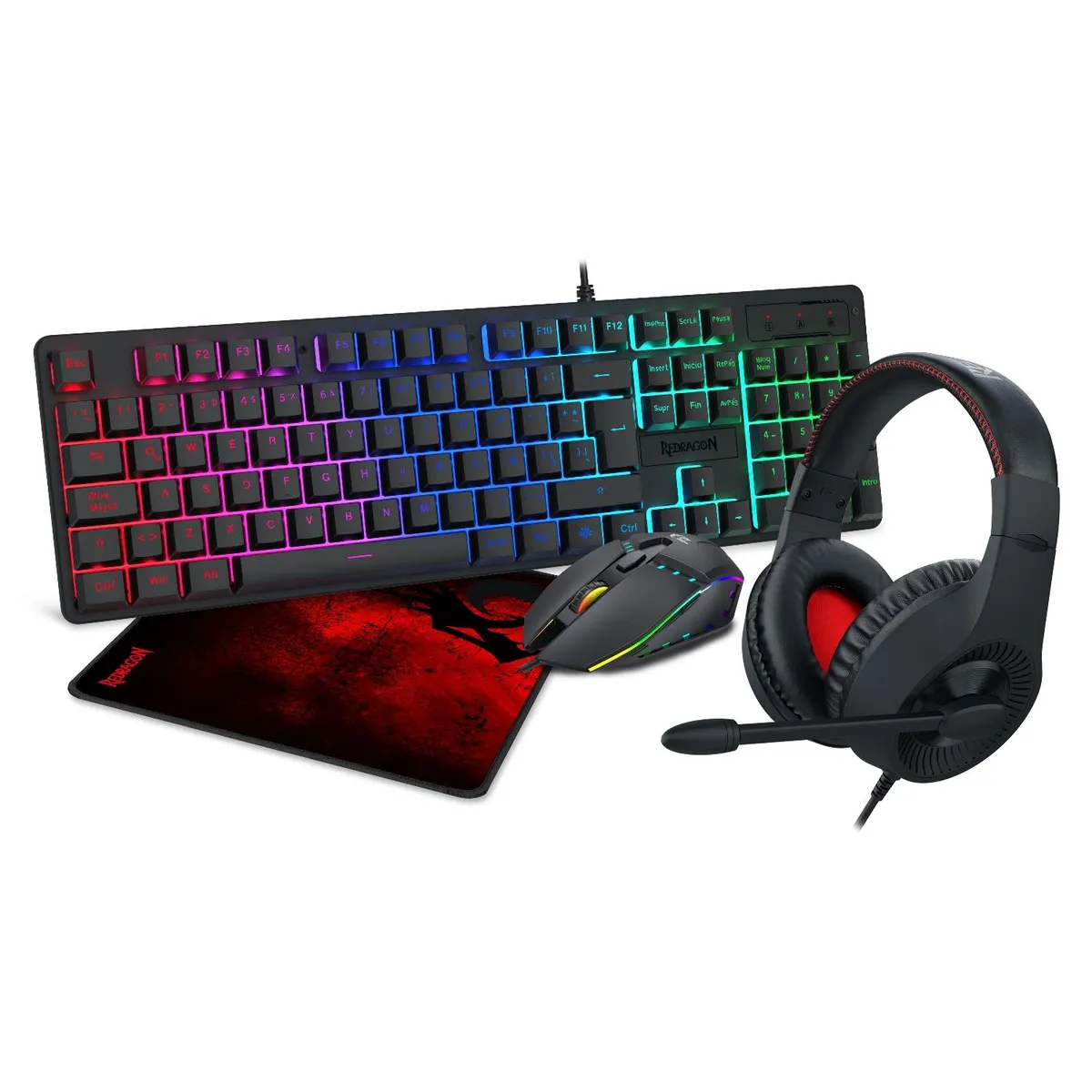 REDRAGON - Kit S161 4IN1 Wired Gaming Essentials Redragon
