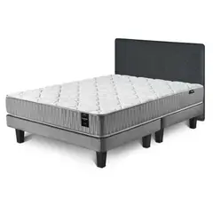 CANNON - Cama Europea Calm 2 Plazas+ Respaldo Kir Marengo