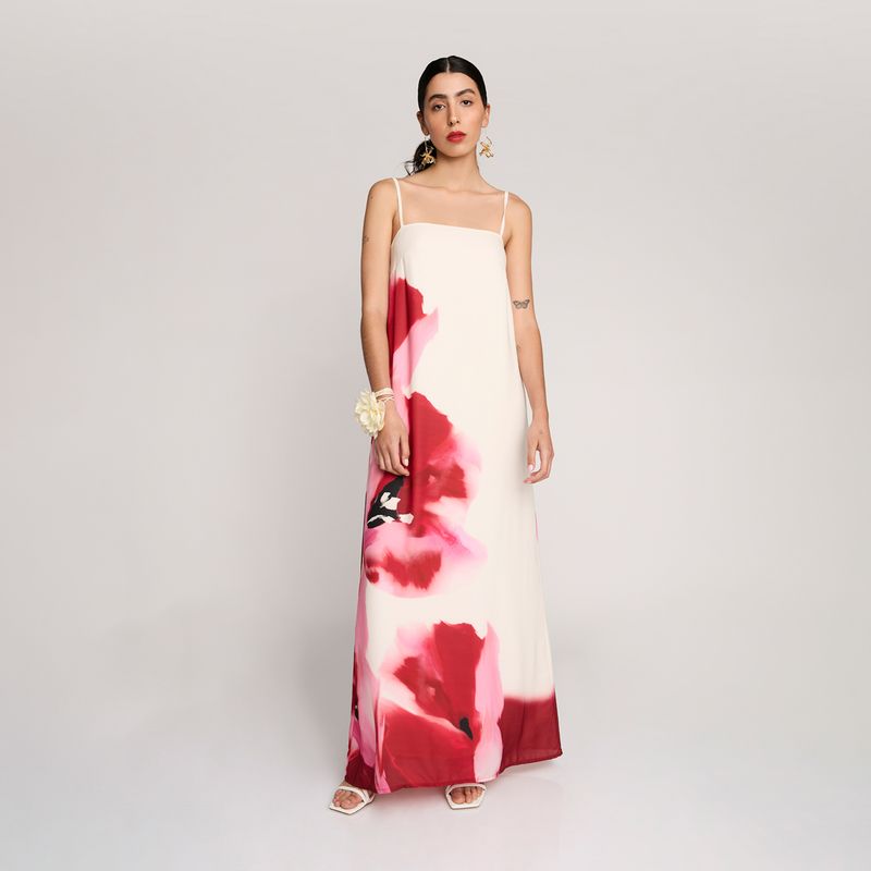 THE ARE - Vestido Largo Estampado Flor Mujer The Are