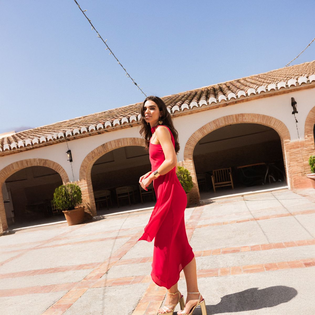 THE-ARE - Vestido Fiesta Ginebra Midi Mujer The Are