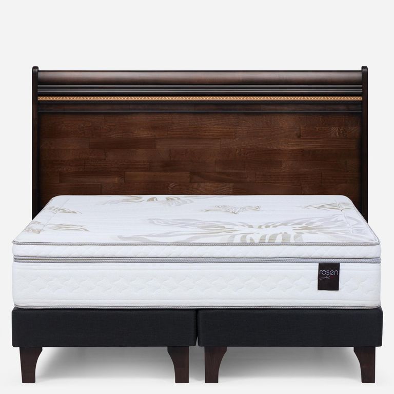 Cama Europea Art 4 2 Plazas x 2.00mt Base Dividida + Respaldo
