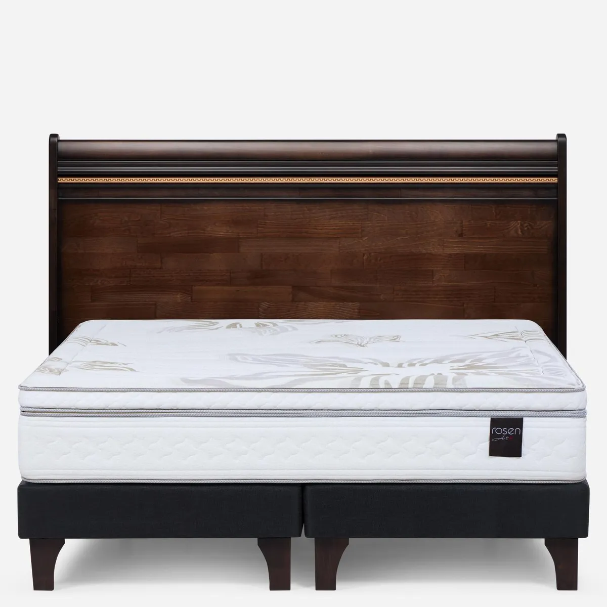ROSEN - Cama Europea Art 4 King x 2.00mt Base Dividida + Respaldo Rosen