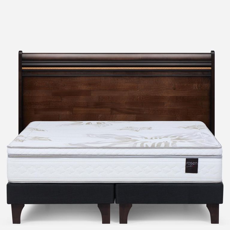 Cama Europea Art 4 Super King x 2.00mt Base Dividida + Respaldo