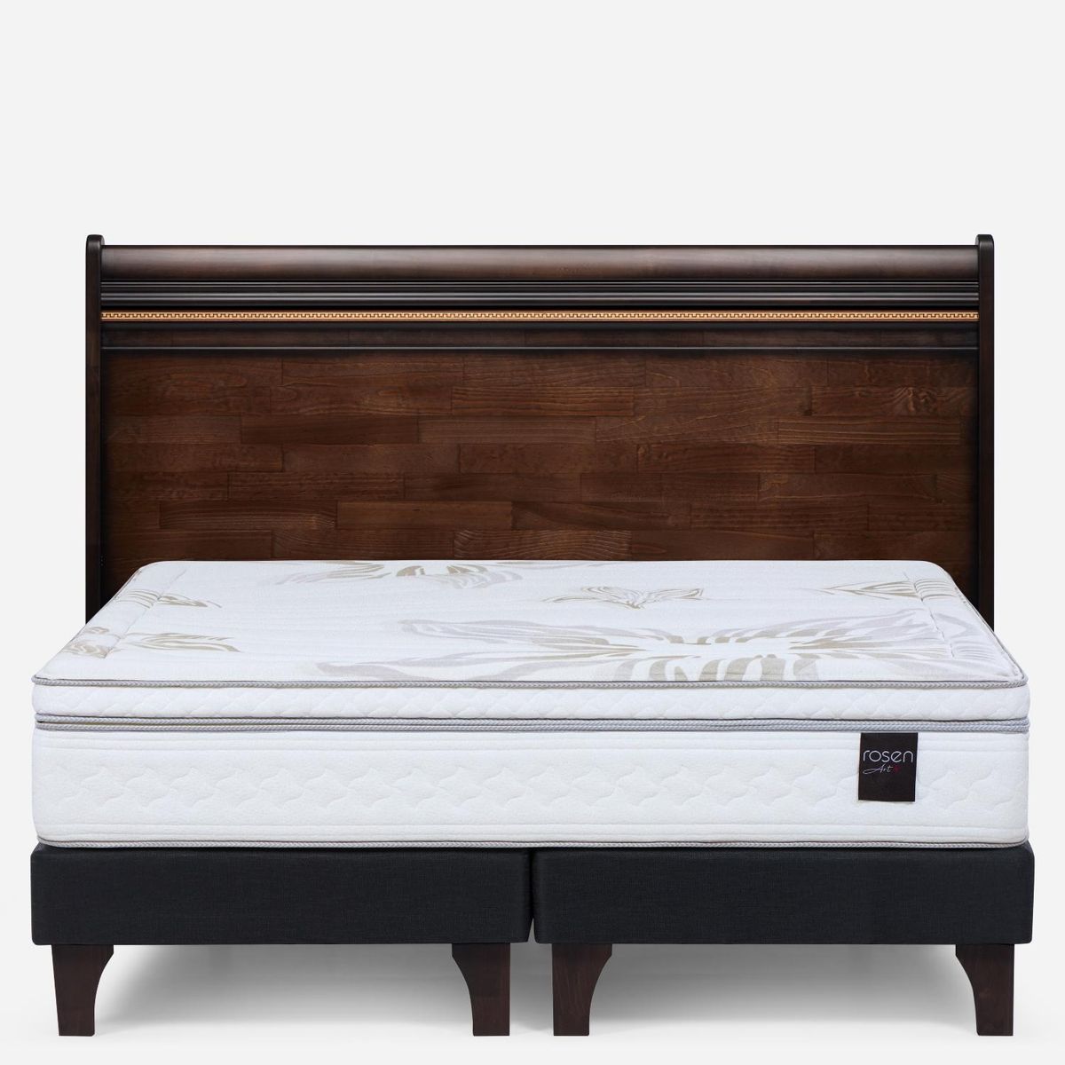 ROSEN - Cama Europea Art 4 Super King x 2.00mt Base Dividida + Respaldo Rosen