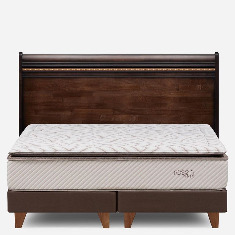 ROSEN Cama Europea Nest Super King X 2.00 CM Base Dividida + Respaldo