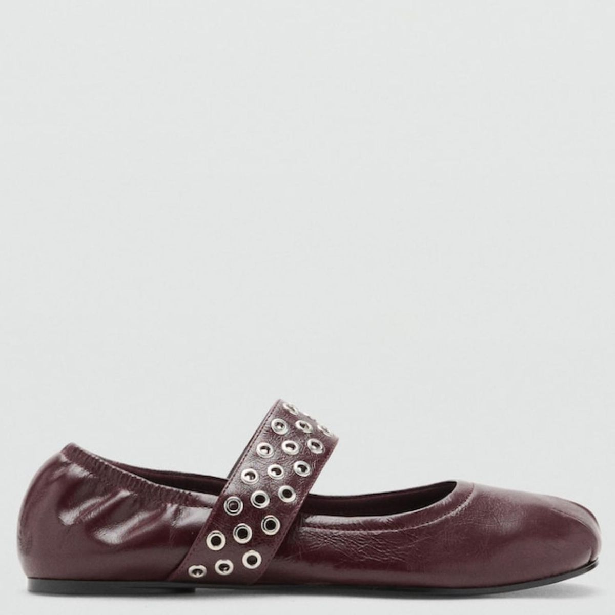 MANGO - Bailarina Burdeo Mujer Mango