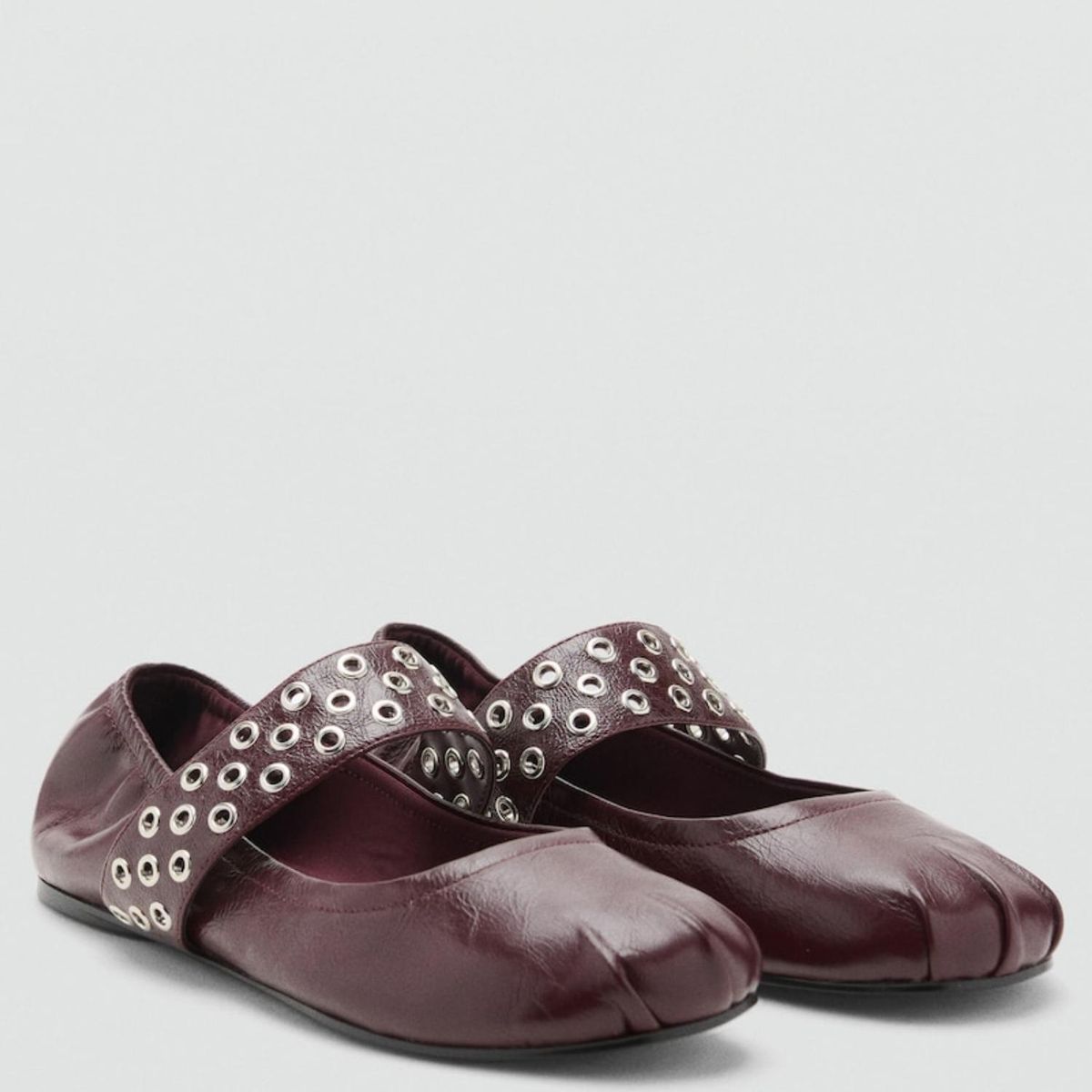 MANGO - Bailarina Burdeo Mujer Mango