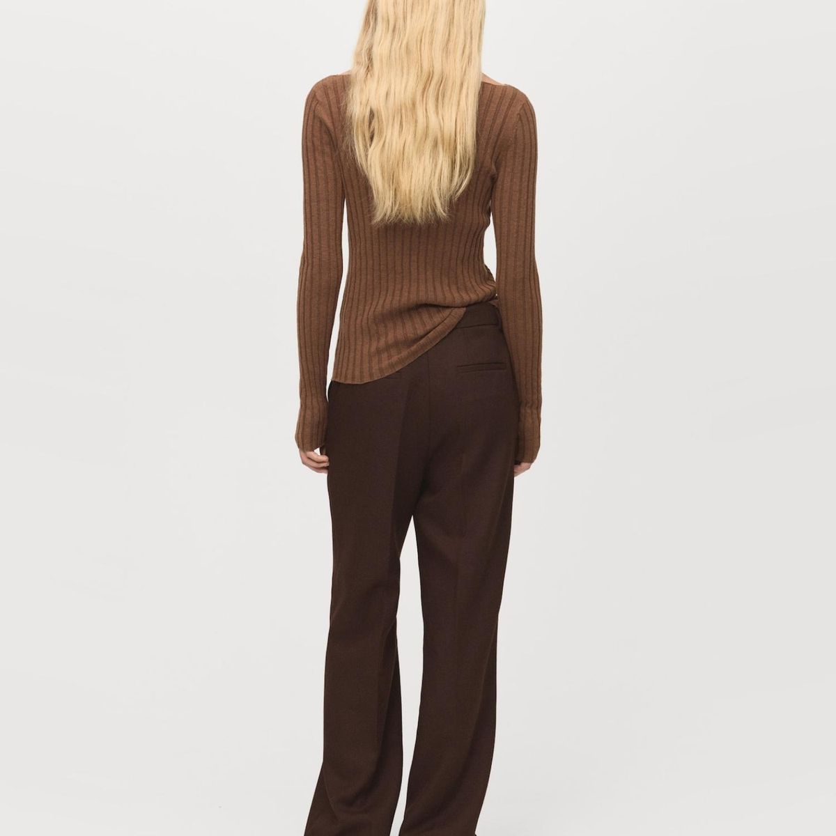 MANGO - Sweater Canalé Cuello Barco Mujer Mango