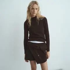 MANGO - Sweater Cuello Asimétrico Botones Mujer