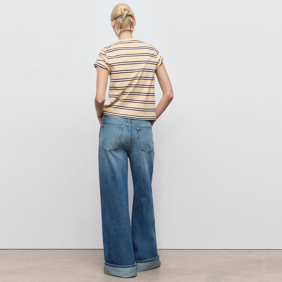 MANGO - Polera Algodón Rayas Mujer Mango