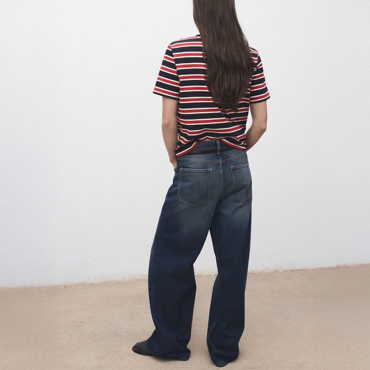 MANGO - Polera Algodón Rayas Mujer Mango