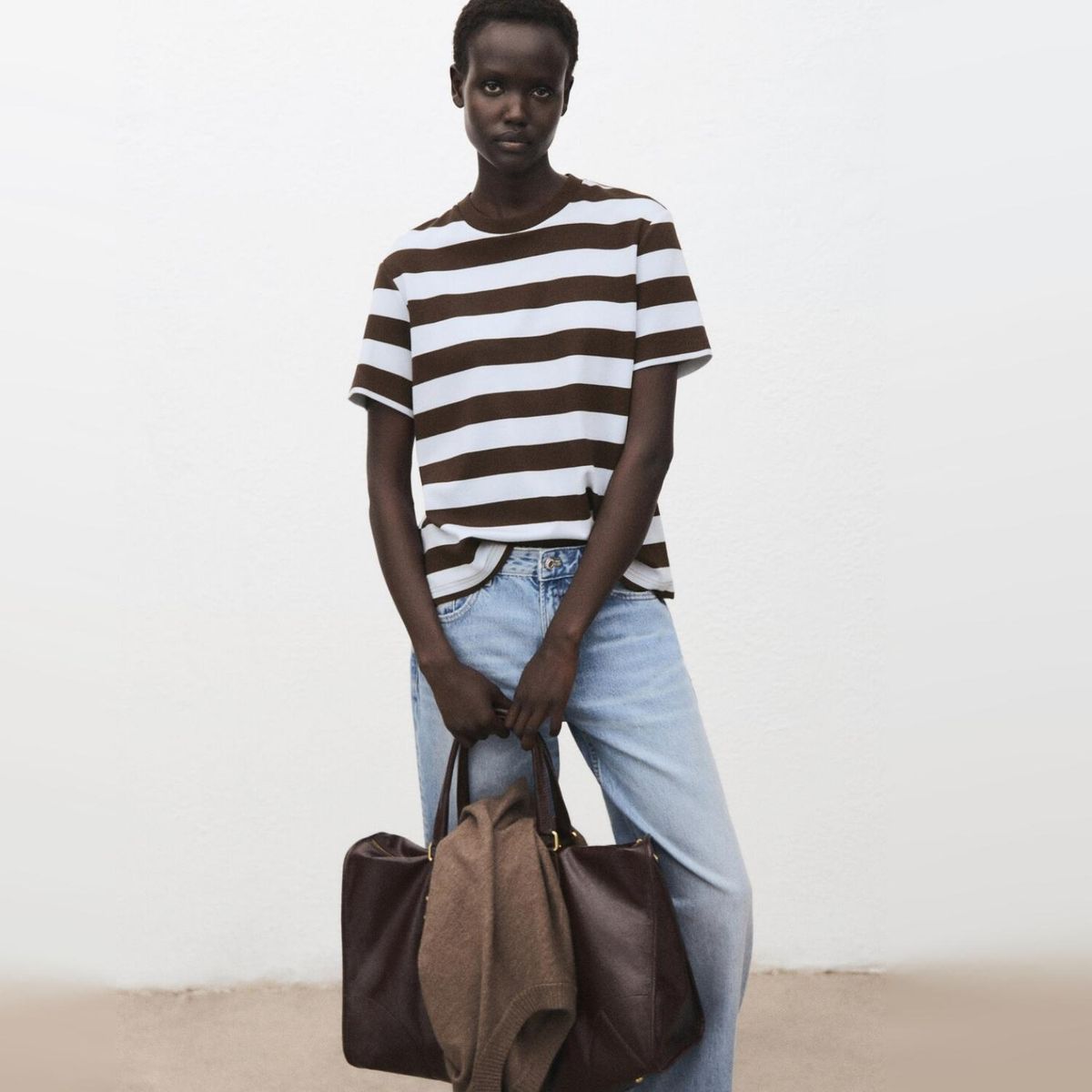 MANGO - Polera Manga Corta Rayas Mujer Mango