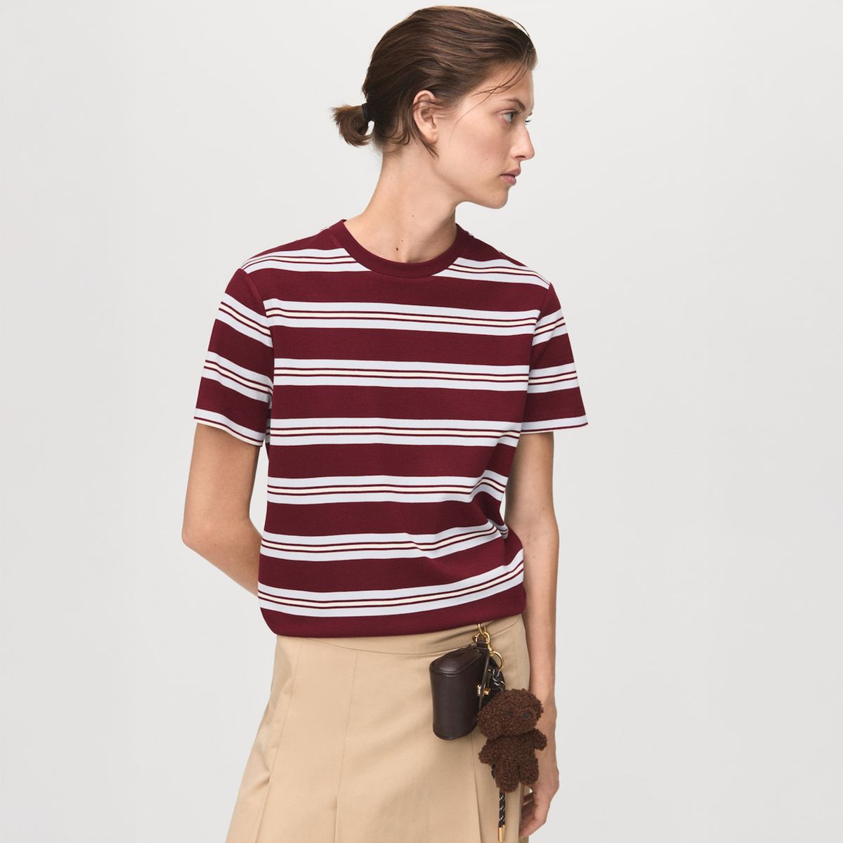 MANGO - Polera Manga Corta Rayas Mujer Mango