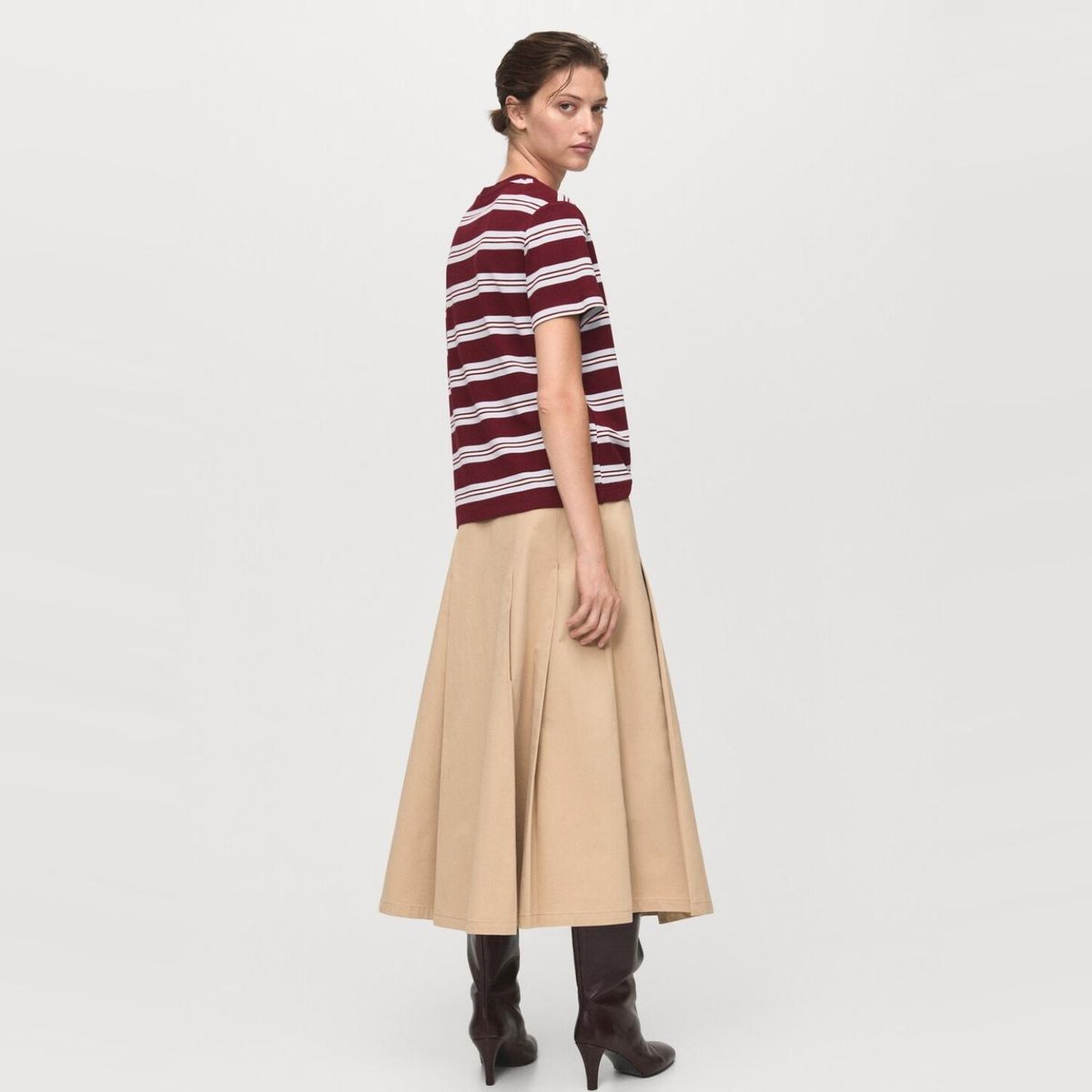 MANGO - Polera Manga Corta Rayas Mujer Mango