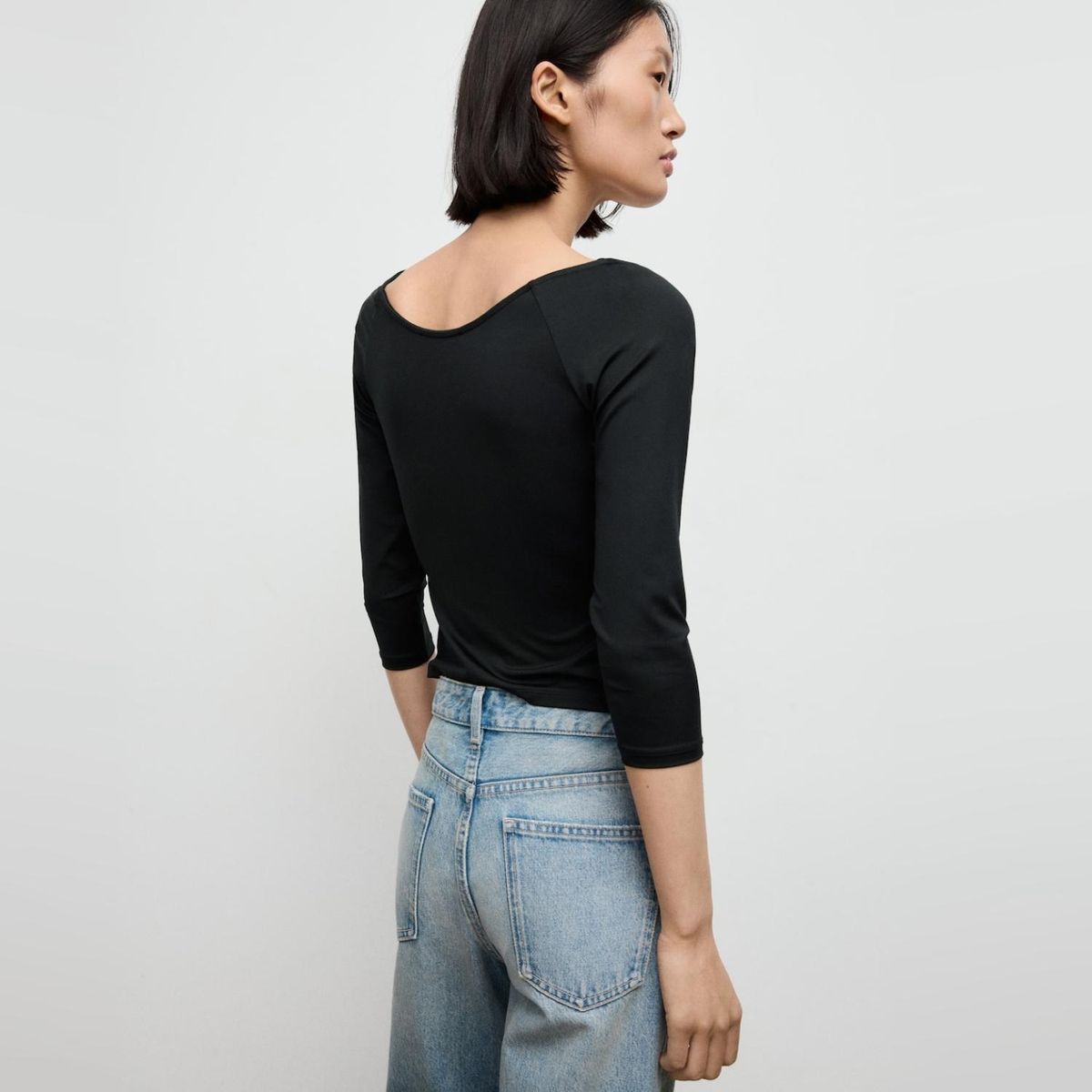 MANGO - Polera Manga Tres Cuartos Mujer Mango