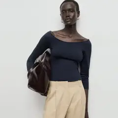 MANGO - Polera Manga Tres Cuartos Mujer