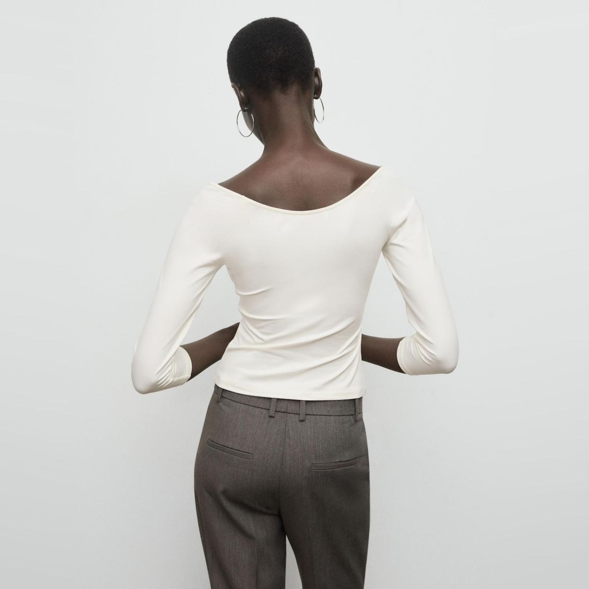 MANGO - Polera Manga Tres Cuartos Mujer Mango