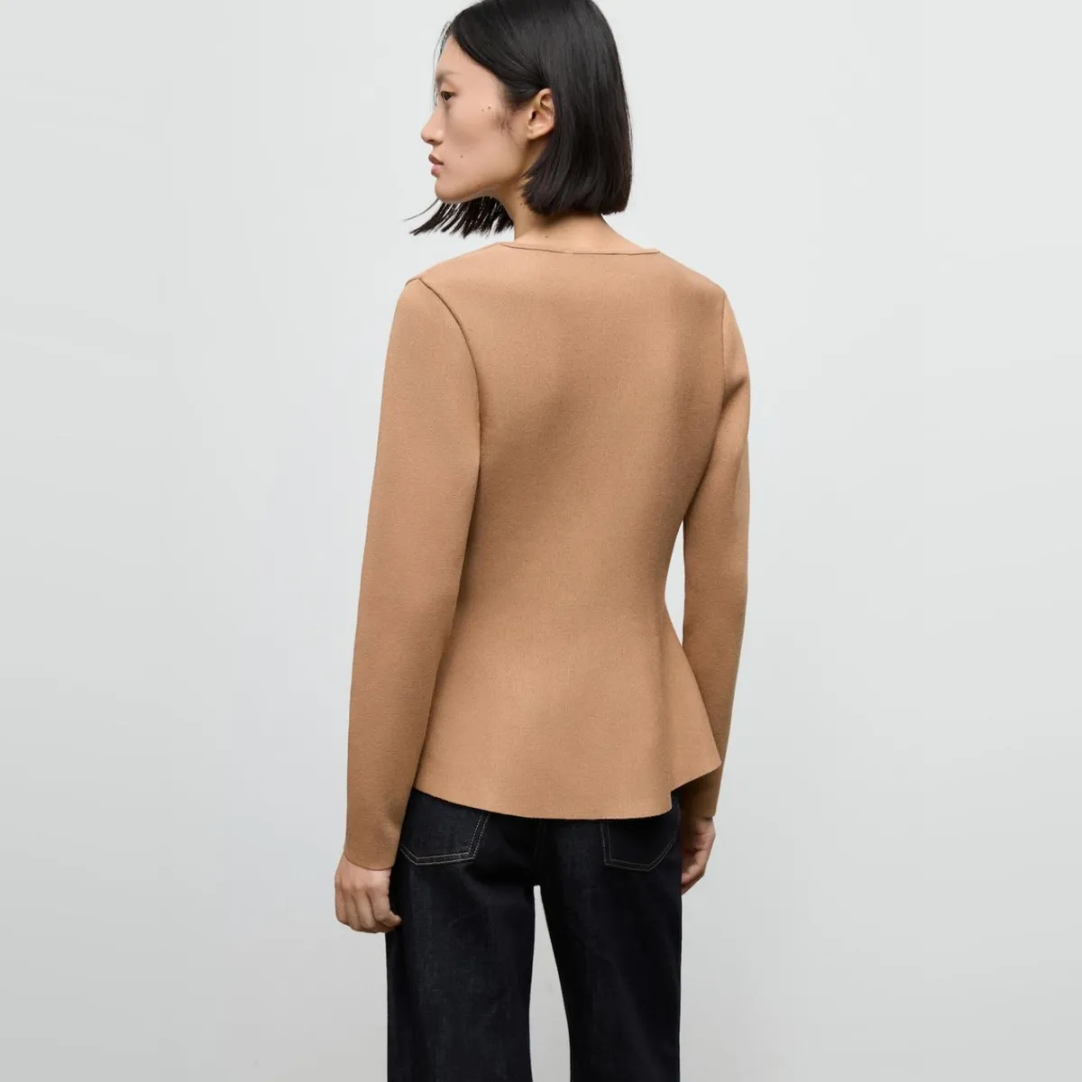 MANGO - Chaqueta Punto Entallada Botones Mujer Mango