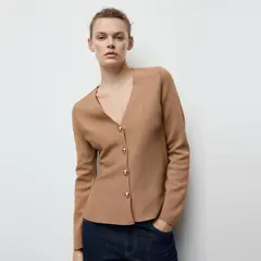 MANGO - Chaqueta Punto Entallada Botones Mujer