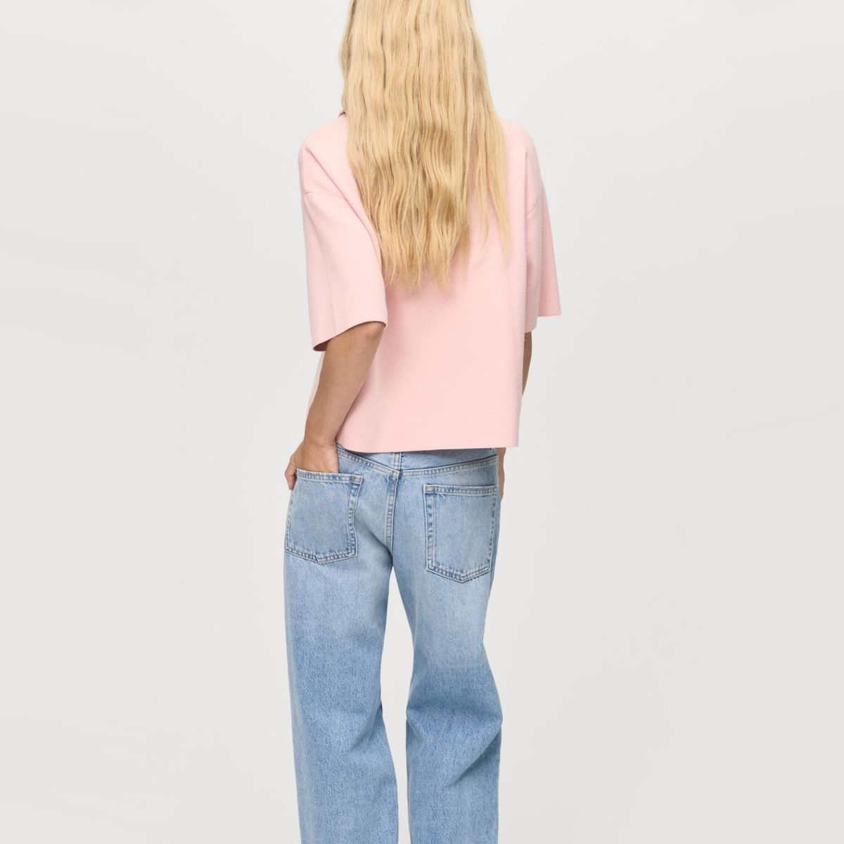 MANGO - Sweater Cuello Alto Manga Corta Mujer Mango