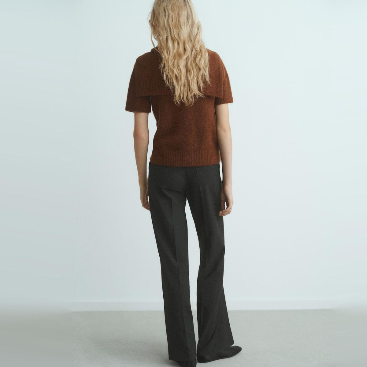 MANGO - Sweater Manga Corta Combinado Mujer Mango