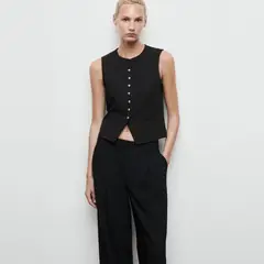 MANGO - Chaleco Traje Botones Mujer